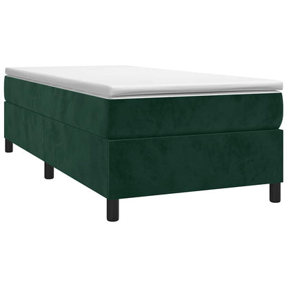 Struttura Letto a Rete a Molle Verde Scuro 100x200 cm in Velluto