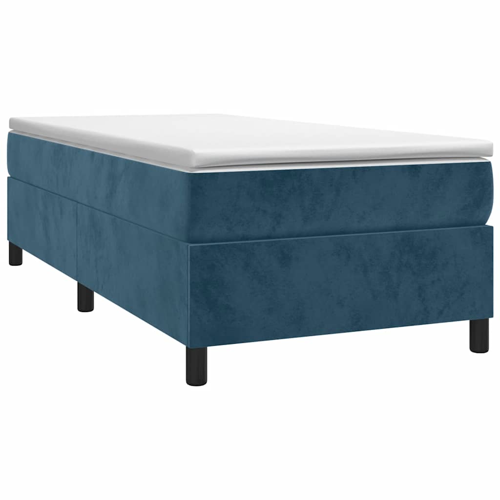 Struttura Letto a Rete a Molle Blu Scuro 100x200 cm in Velluto