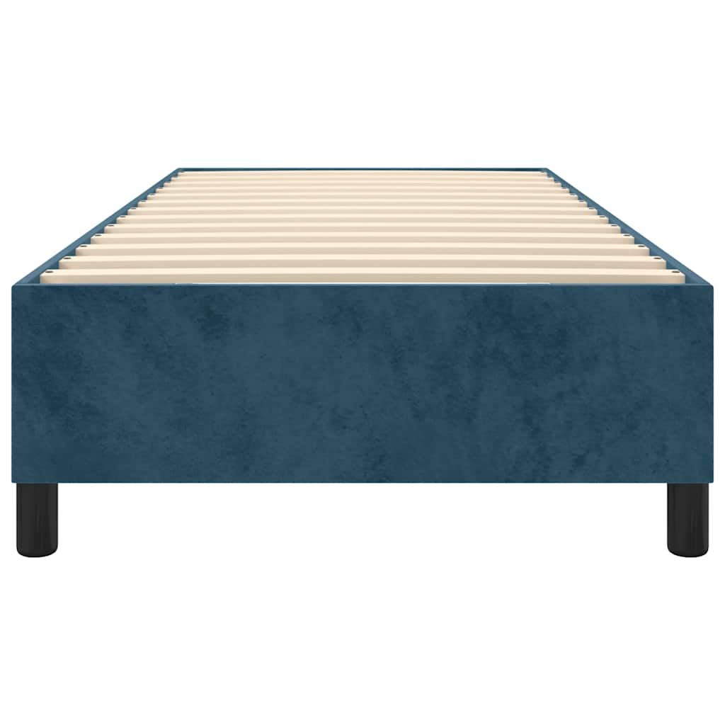 Struttura Letto a Rete a Molle Blu Scuro 100x200 cm in Velluto