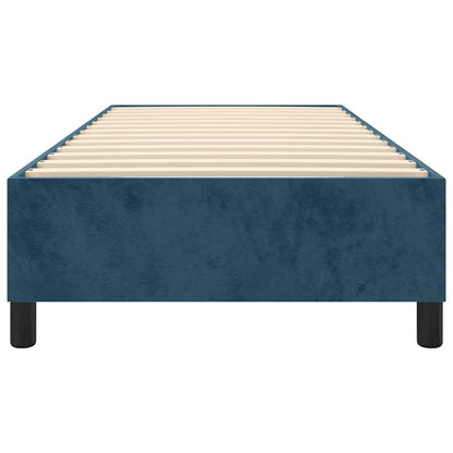 Struttura Letto a Rete a Molle Blu Scuro 100x200 cm in Velluto