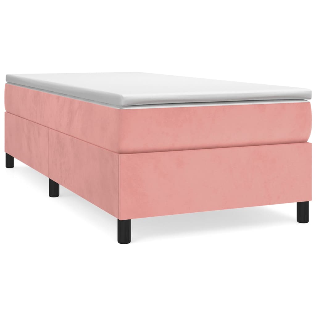 Struttura Letto a Rete a Molle Rosa 100x200 cm in Velluto
