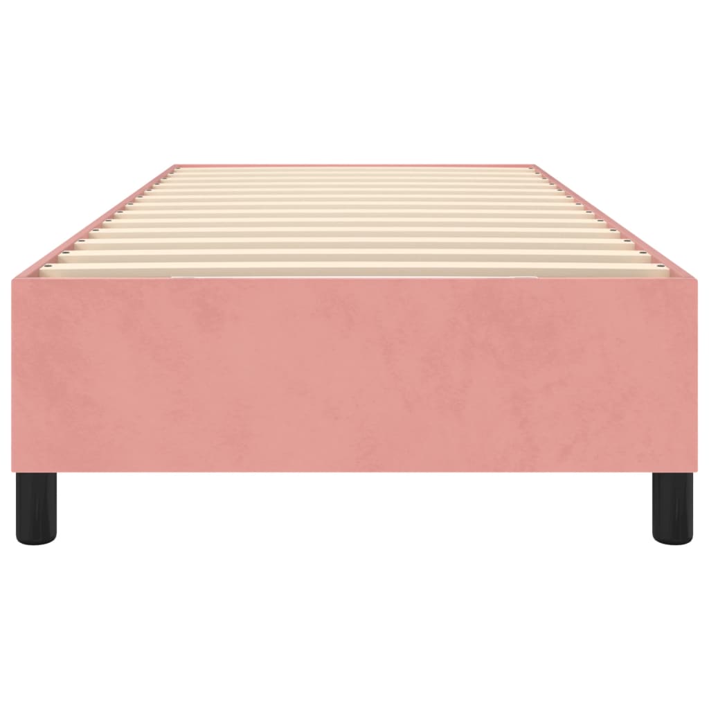Struttura Letto a Rete a Molle Rosa 100x200 cm in Velluto