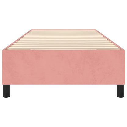 Struttura Letto a Rete a Molle Rosa 100x200 cm in Velluto
