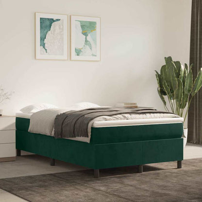 Struttura Letto a Rete a Molle Verde Scuro 120x200 cm in Velluto