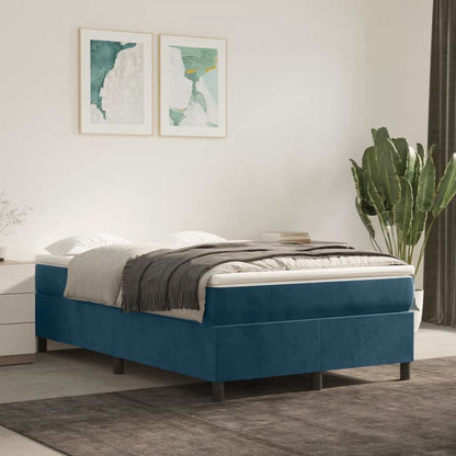 Struttura Letto a Rete a Molle Blu Scuro 120x200 cm in Velluto