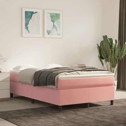 Struttura Letto a Rete a Molle Rosa 120x200 cm in Velluto