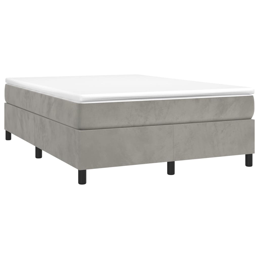 Struttura Letto a Rete a Molle Grigio Chiaro 140x190 cm Velluto