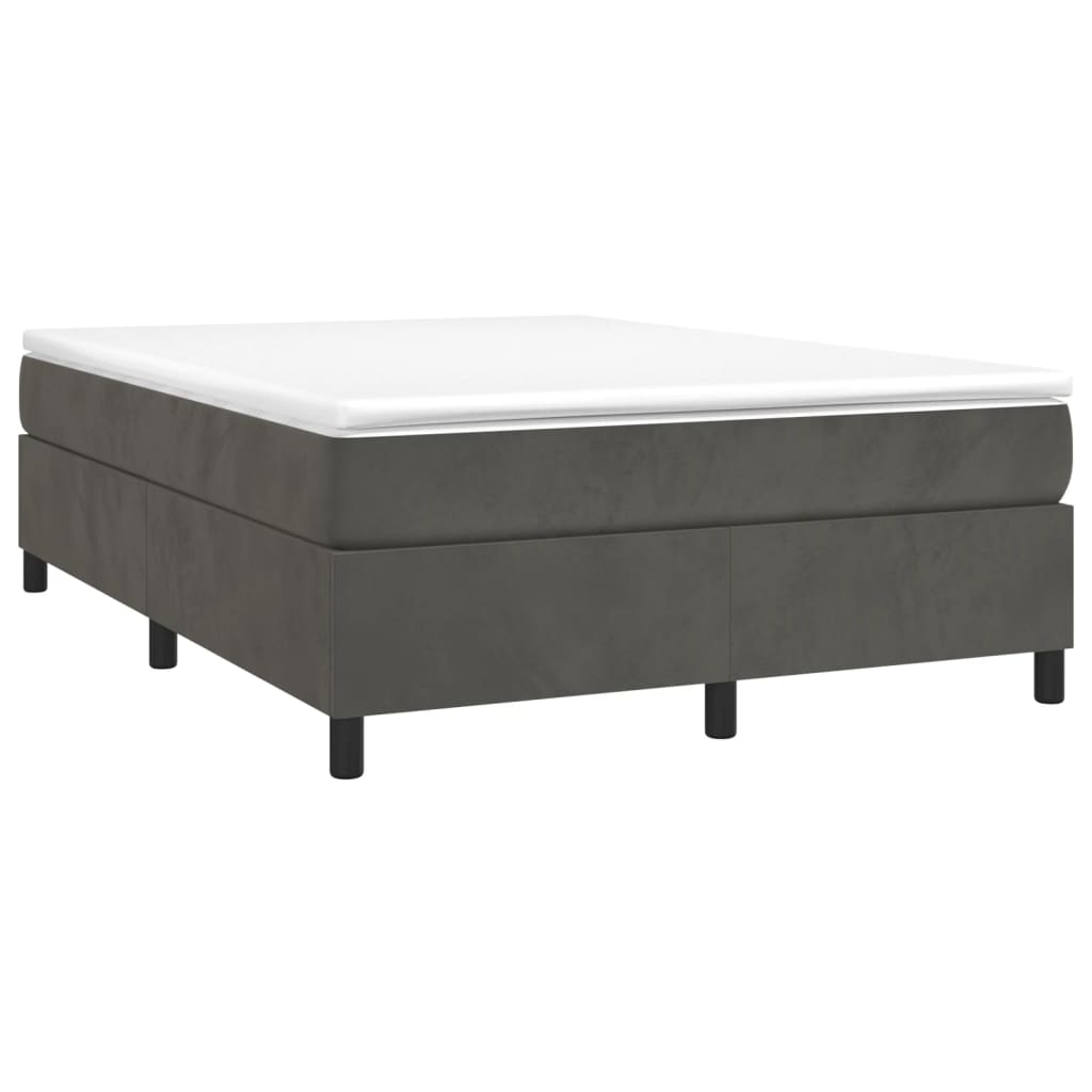 Struttura Letto a Rete a Molle Grigio Scuro 140x190 cm Velluto