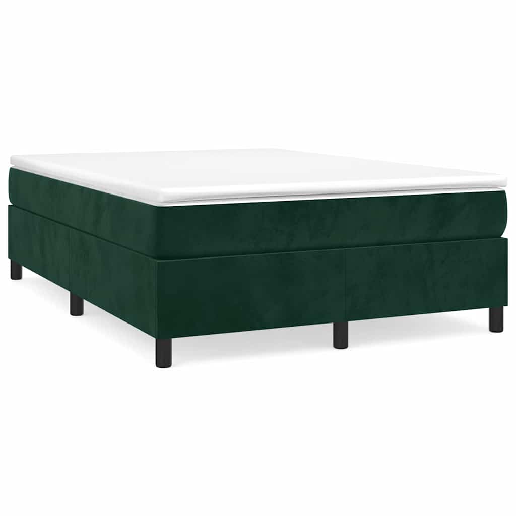Struttura Letto a Rete a Molle Verde Scuro 140x190 cm in Velluto