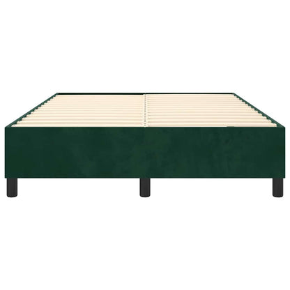 Struttura Letto a Rete a Molle Verde Scuro 140x190 cm in Velluto