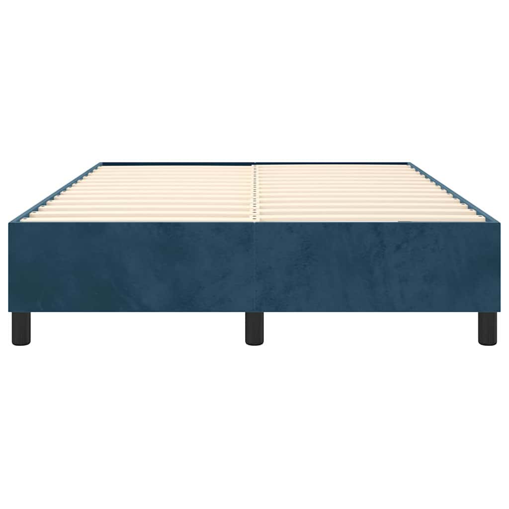 Struttura Letto a Rete a Molle Blu Scuro 140x190 cm in Velluto