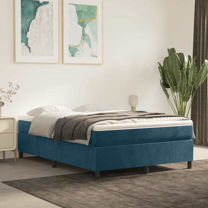 Struttura Letto a Rete a Molle Blu Scuro 140x190 cm in Velluto