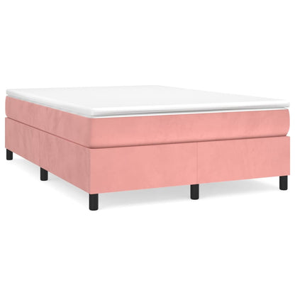Struttura Letto a Rete a Molle Rosa 140x190 cm in Velluto