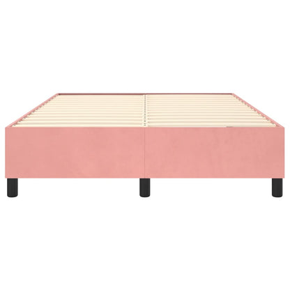 Struttura Letto a Rete a Molle Rosa 140x190 cm in Velluto