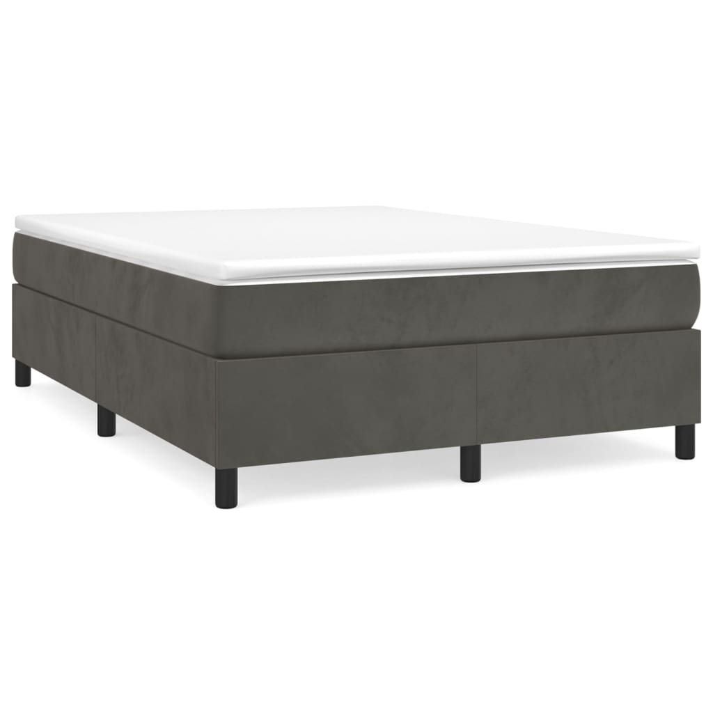 Struttura Letto a Rete a Molle Grigio Scuro 140x200 cm Velluto