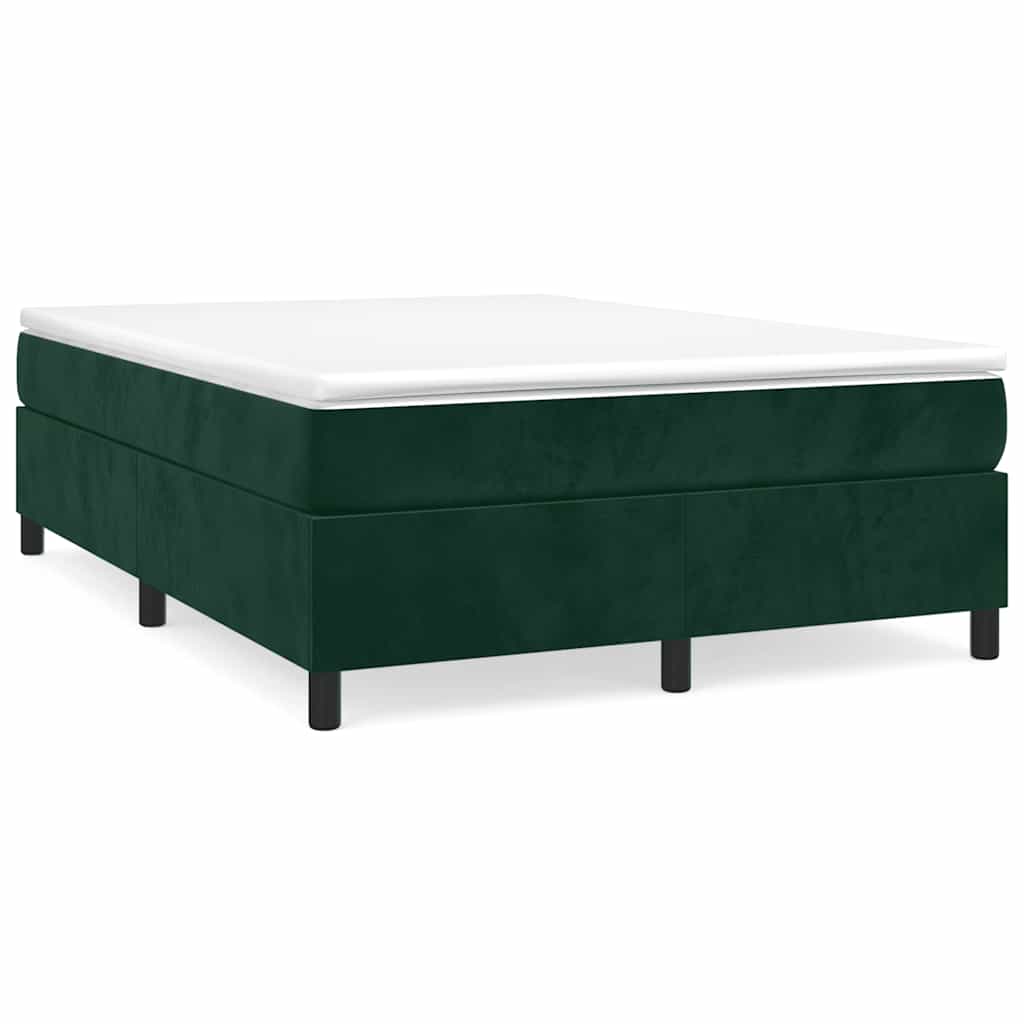 Struttura Letto a Rete a Molle Verde Scuro 140x200 cm in Velluto