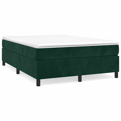 Struttura Letto a Rete a Molle Verde Scuro 140x200 cm in Velluto