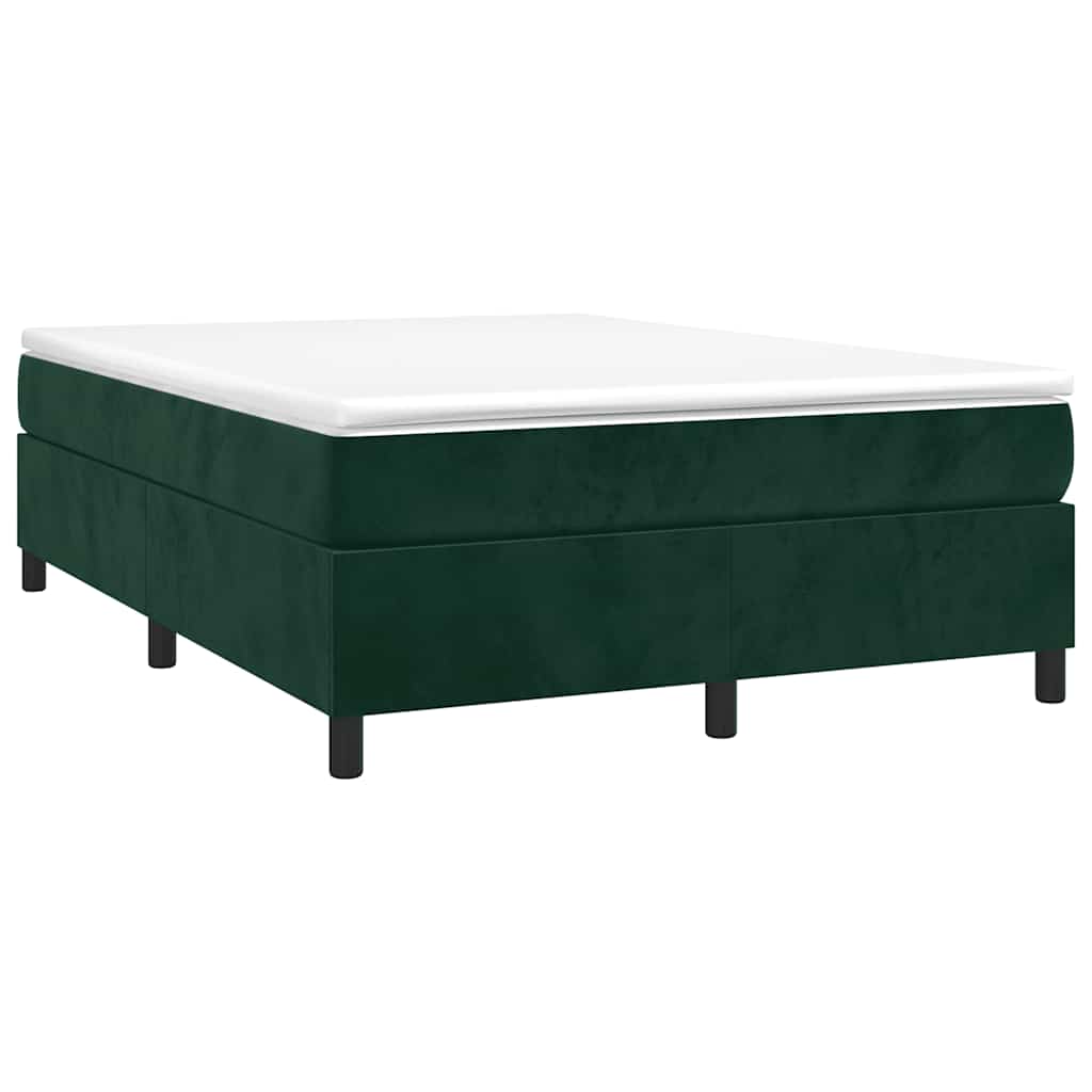 Struttura Letto a Rete a Molle Verde Scuro 140x200 cm in Velluto