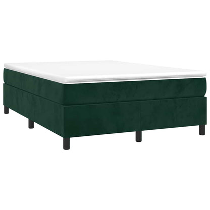 Struttura Letto a Rete a Molle Verde Scuro 140x200 cm in Velluto