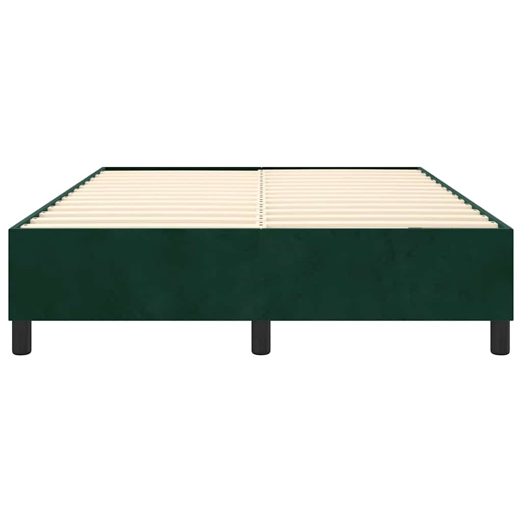 Struttura Letto a Rete a Molle Verde Scuro 140x200 cm in Velluto