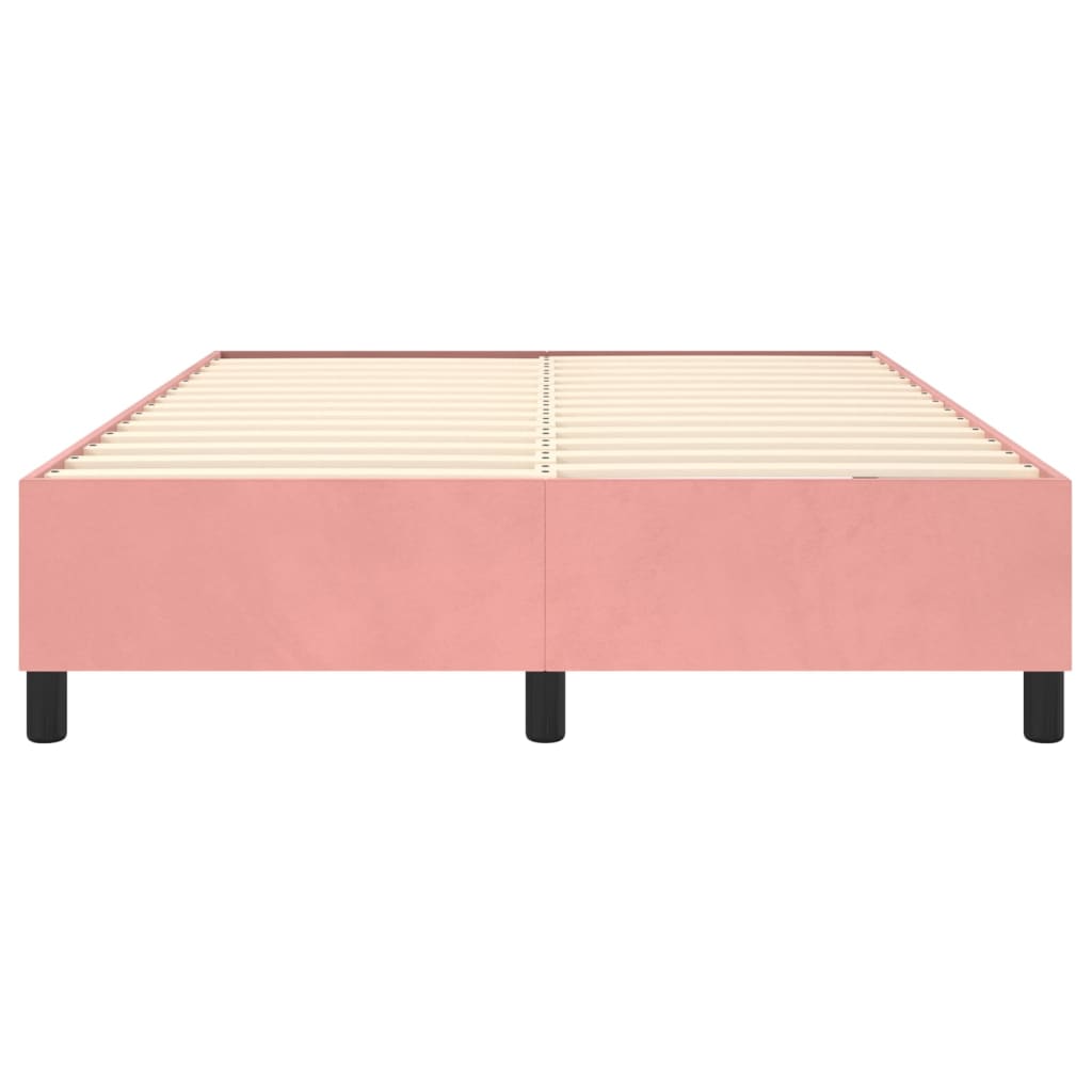Struttura Letto a Rete a Molle Rosa 140x200 cm in Velluto
