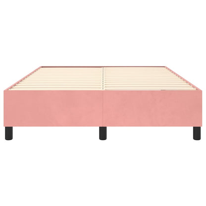 Struttura Letto a Rete a Molle Rosa 140x200 cm in Velluto