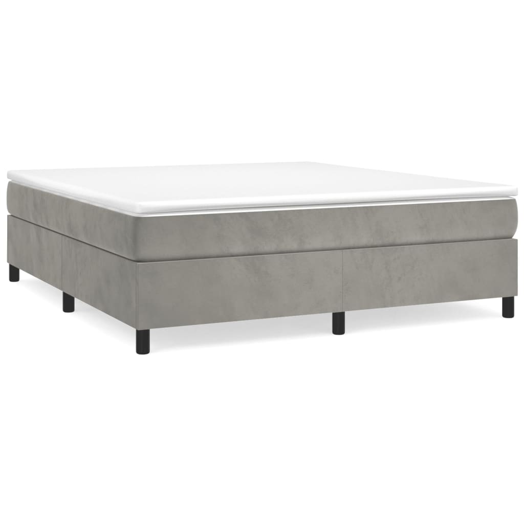 Struttura Letto a Rete a Molle Grigio Chiaro 160x200 cm Velluto