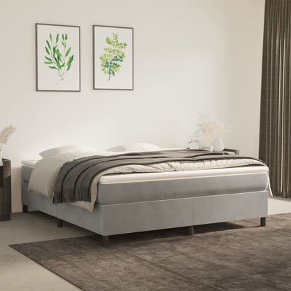 Struttura Letto a Rete a Molle Grigio Chiaro 160x200 cm Velluto