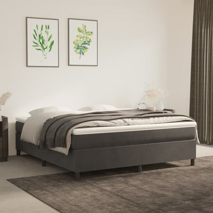 Struttura Letto a Rete a Molle Grigio Scuro 160x200 cm Velluto