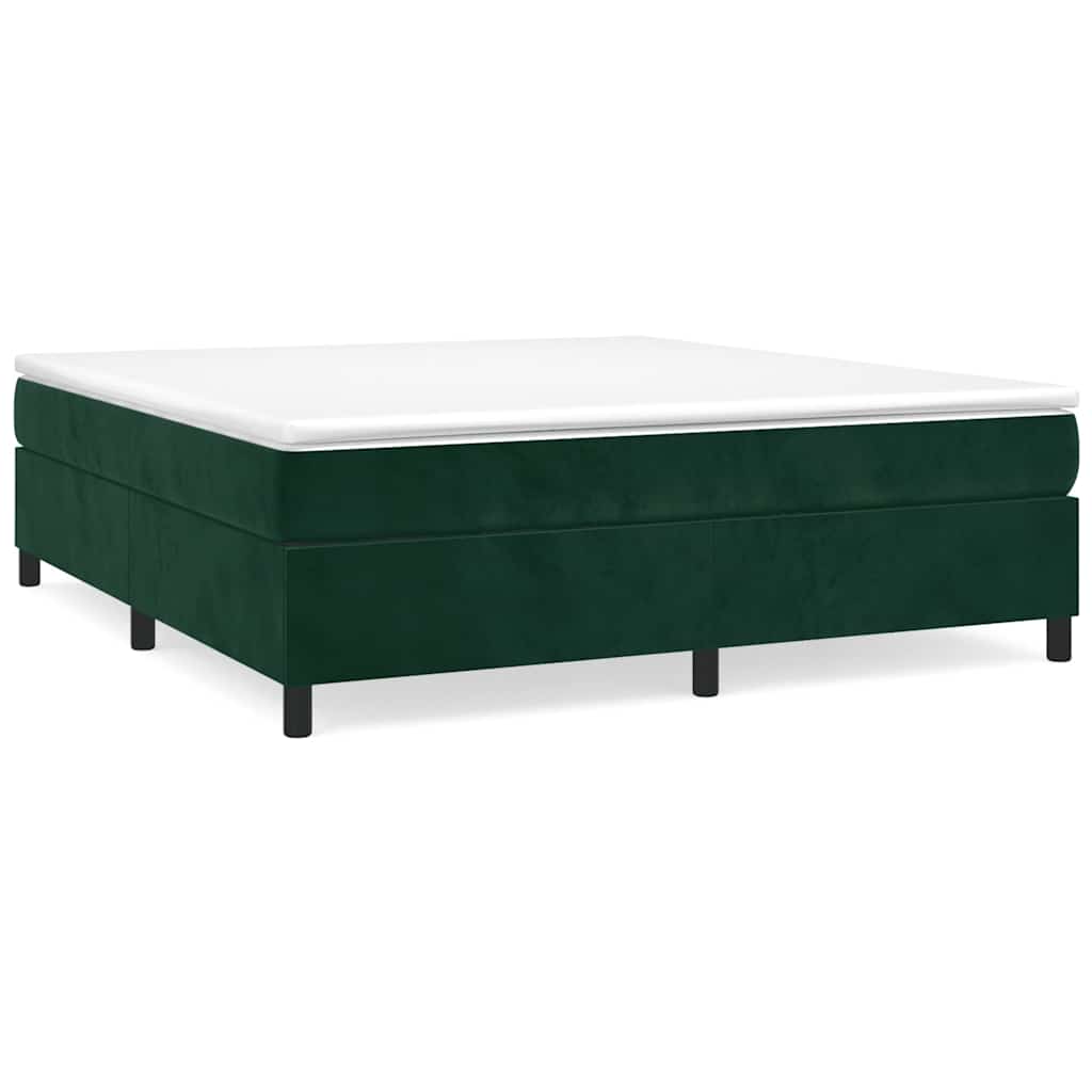 Struttura Letto a Rete a Molle Verde Scuro 160x200 cm in Velluto