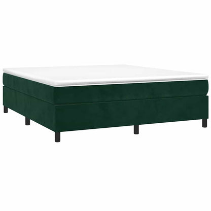 Struttura Letto a Rete a Molle Verde Scuro 160x200 cm in Velluto