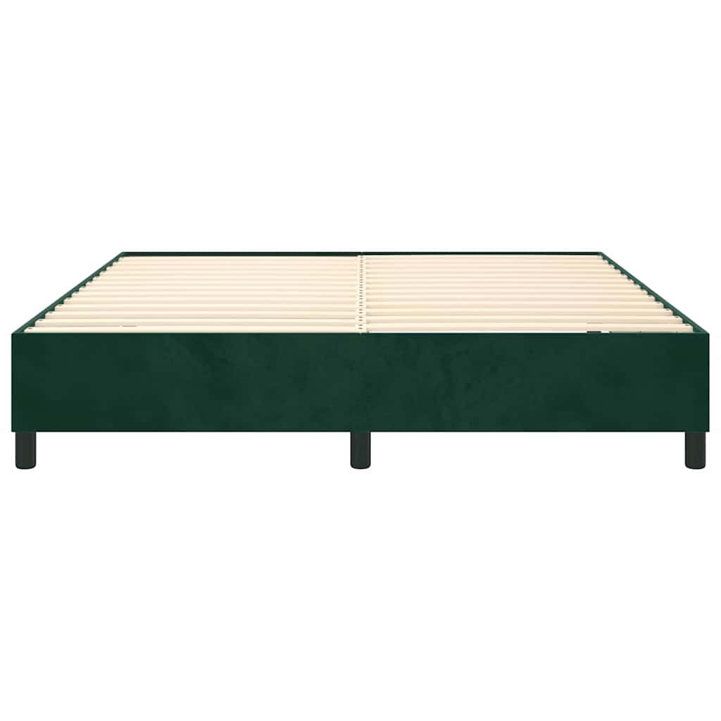 Struttura Letto a Rete a Molle Verde Scuro 160x200 cm in Velluto