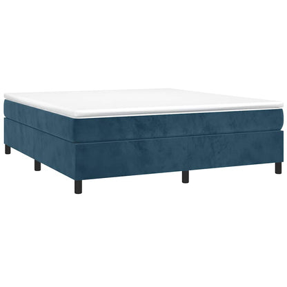 Struttura Letto a Rete a Molle Blu Scuro 160x200 cm in Velluto