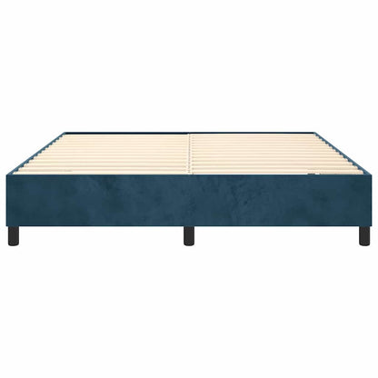 Struttura Letto a Rete a Molle Blu Scuro 160x200 cm in Velluto