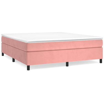 Struttura Letto a Rete a Molle Rosa 160x200 cm in Velluto