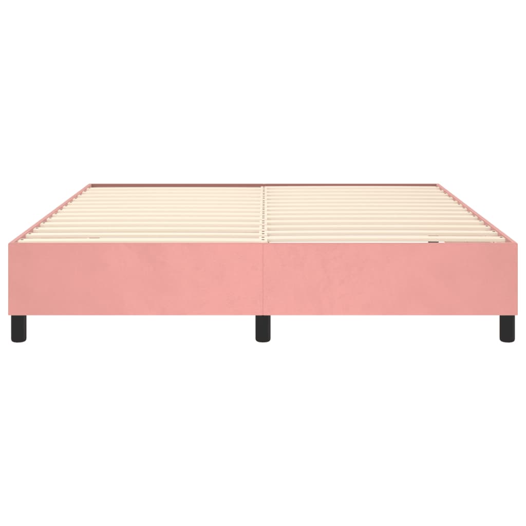 Struttura Letto a Rete a Molle Rosa 160x200 cm in Velluto
