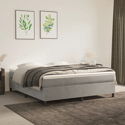 Struttura Letto a Rete a Molle Grigio Chiaro 180x200 cm Velluto