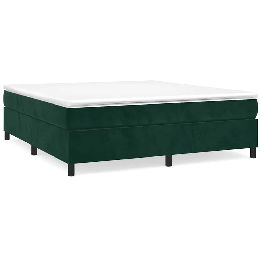 Struttura Letto a Rete a Molle Verde Scuro 180x200 cm in Velluto