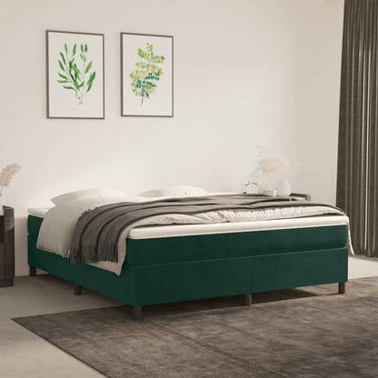 Struttura Letto a Rete a Molle Verde Scuro 180x200 cm in Velluto