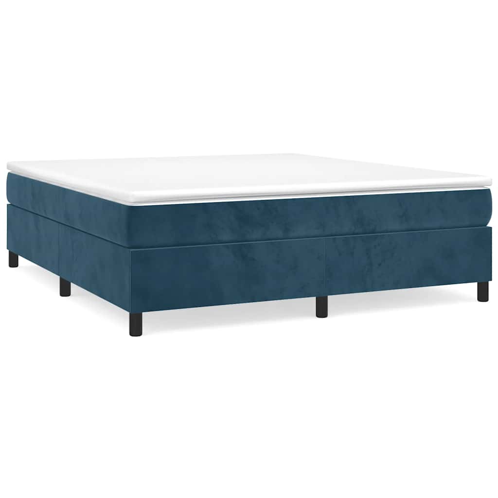 Struttura Letto a Rete a Molle Blu Scuro 180x200 cm in Velluto