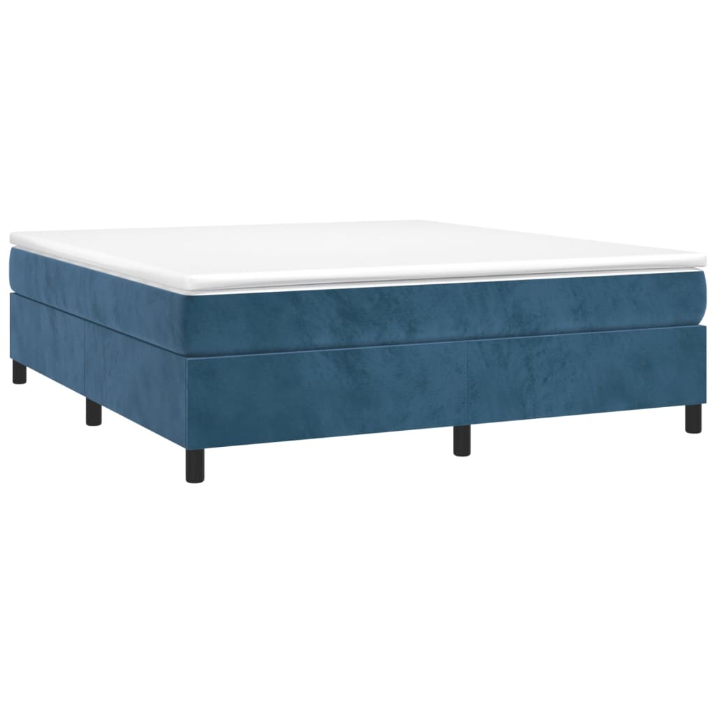 Struttura Letto a Rete a Molle Blu Scuro 180x200 cm in Velluto