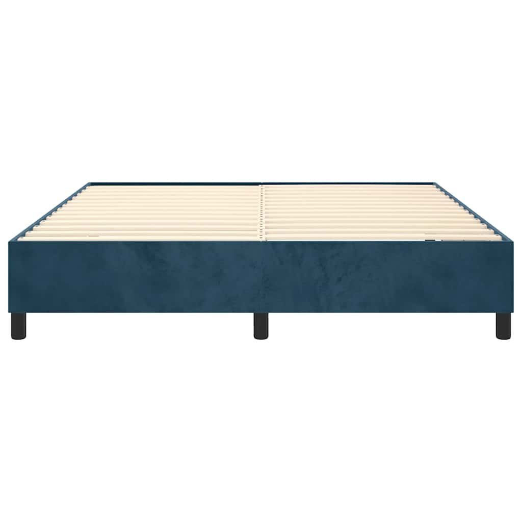 Struttura Letto a Rete a Molle Blu Scuro 180x200 cm in Velluto
