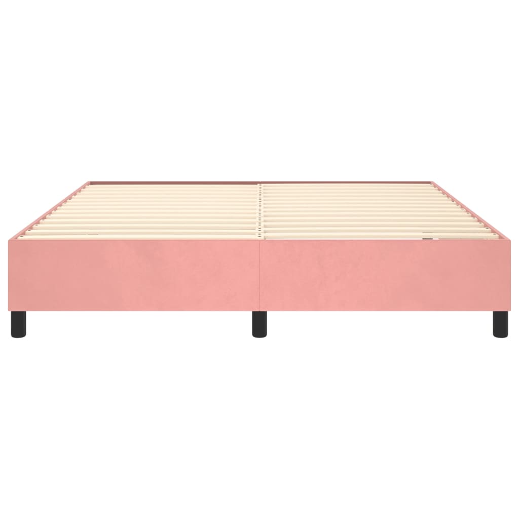 Struttura Letto a Rete a Molle Rosa 180x200 cm in Velluto
