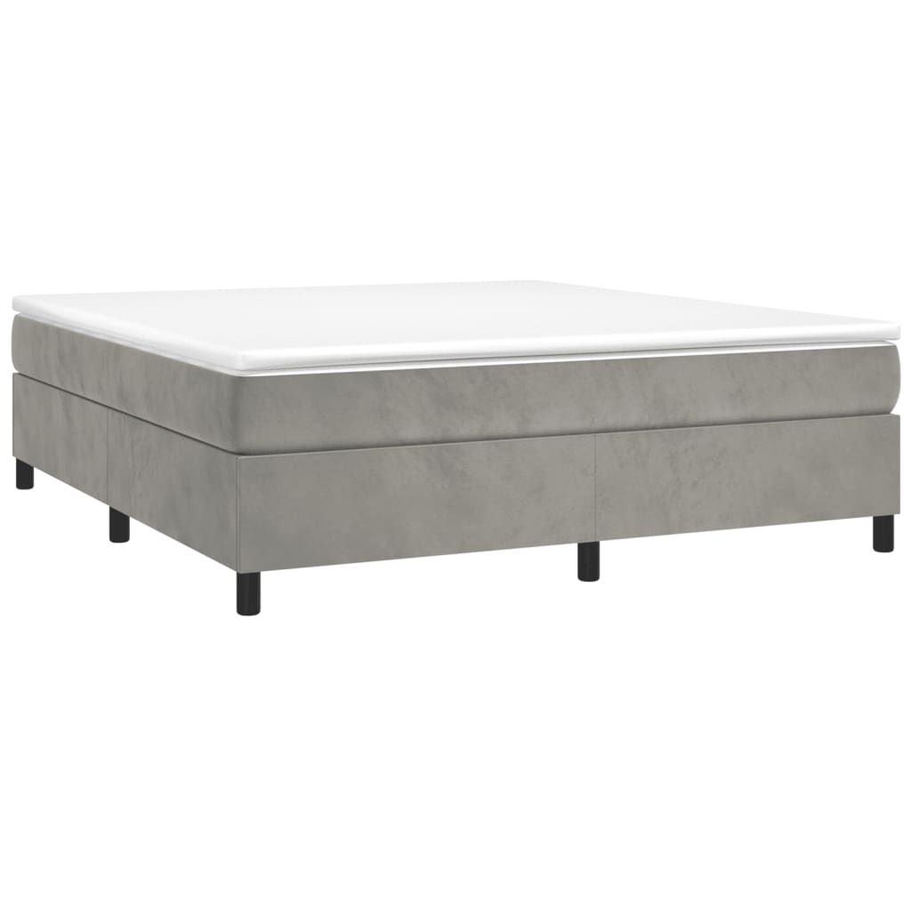 Struttura Letto a Rete a Molle Grigio Chiaro 200x200 cm Velluto