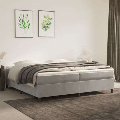 Struttura Letto a Rete a Molle Grigio Chiaro 200x200 cm Velluto