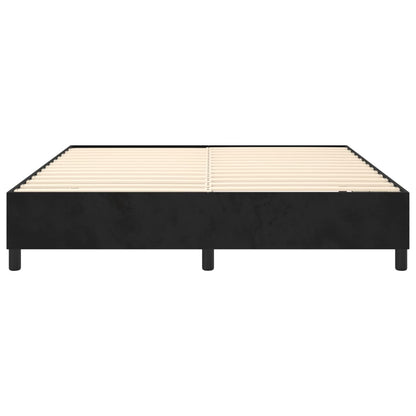 Struttura Letto a Rete a Molle Nero 200x200 cm in Velluto