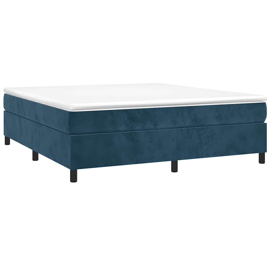 Struttura Letto a Rete a Molle Blu Scuro 200x200 cm in Velluto