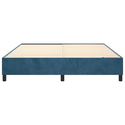 Struttura Letto a Rete a Molle Blu Scuro 200x200 cm in Velluto