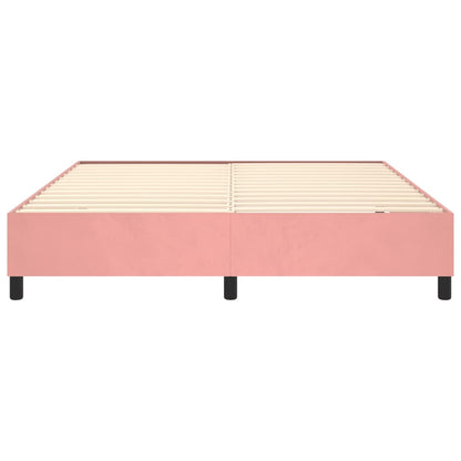 Struttura Letto a Rete a Molle Rosa 200x200 cm in Velluto