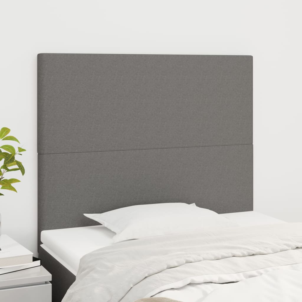 Testiera Grigio Scuro 80x5x118/128 cm Tessuto